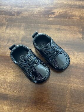 Children's Black Lace-Up Dress Shoes